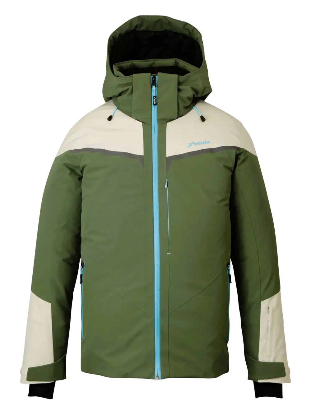 PHENIX 拼色连帽滑雪夹克 | 绿色 | Image 1