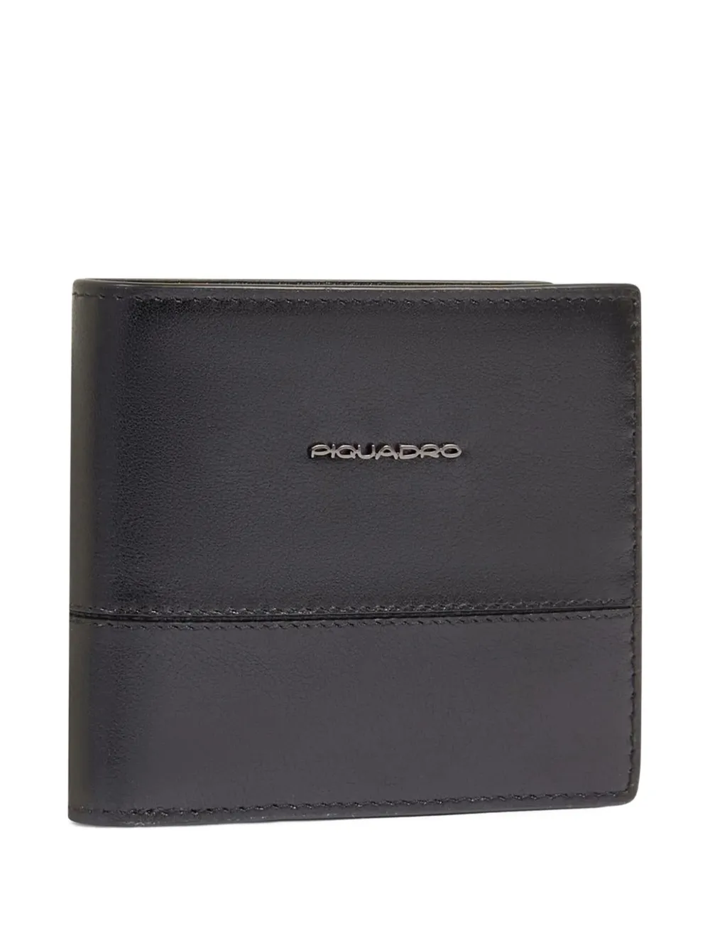 Piquadro Logo-plaque Wallet In Black