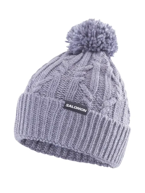 Salomon pompom cable-knit hat