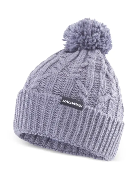 Salomon pompom cable-knit hat