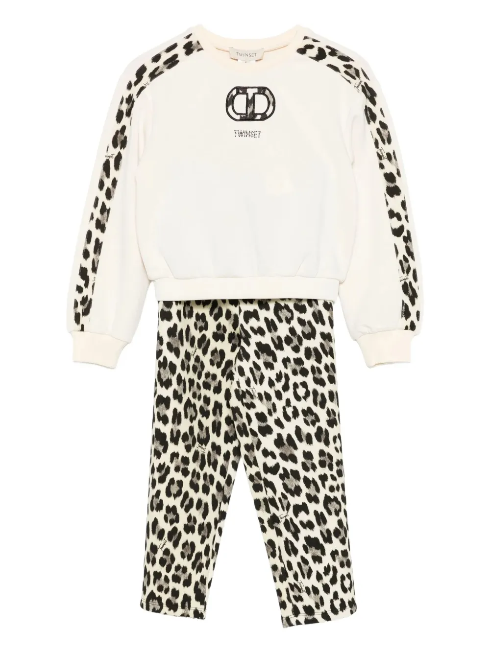TWINSET Kids leopard-print trousers set (set of two) - Toni neutri