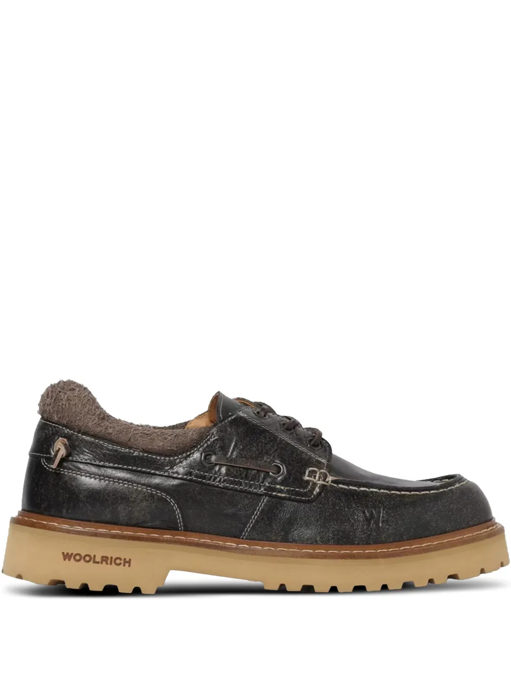 Woolrich leather lace-up loafers | Black | Image 1