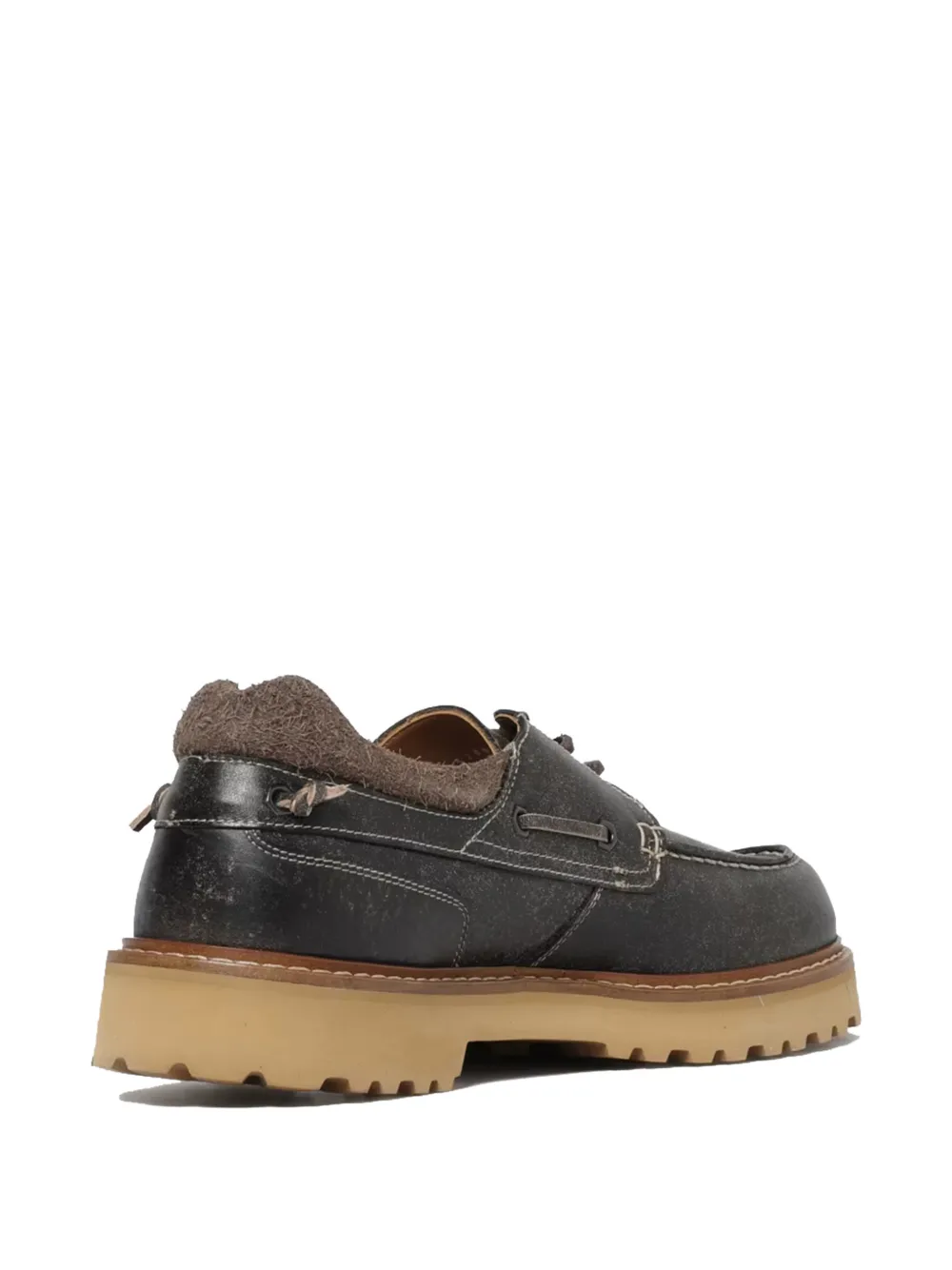 Woolrich Lace-up Shoes With Contrast Sole And Stitch Detailing In Black