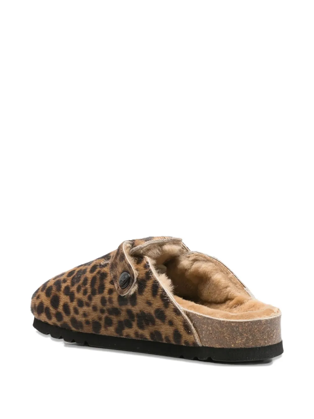 Scholl Fae muiltjes met luipaardprint en gesp Bruin