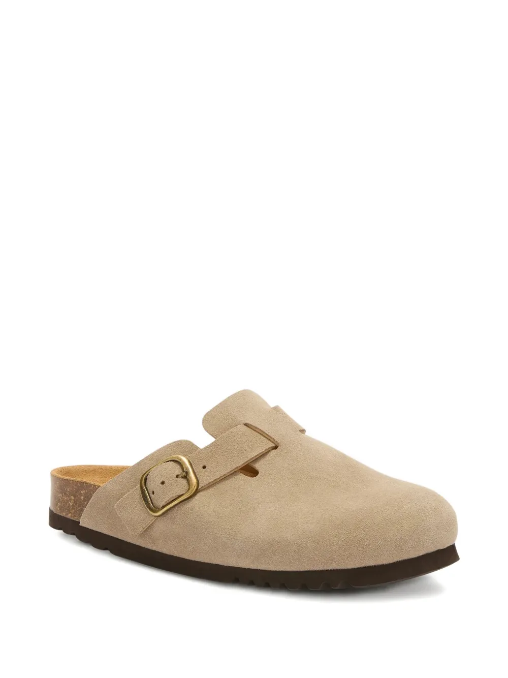 Scholl Muiltjes met gespbandje Beige