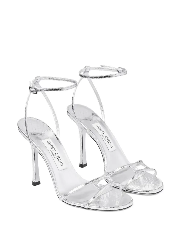 正規品JIMMY CHOO Jimmy Choo 70mm Alexia embroidered-logo Sandals | Neutrals