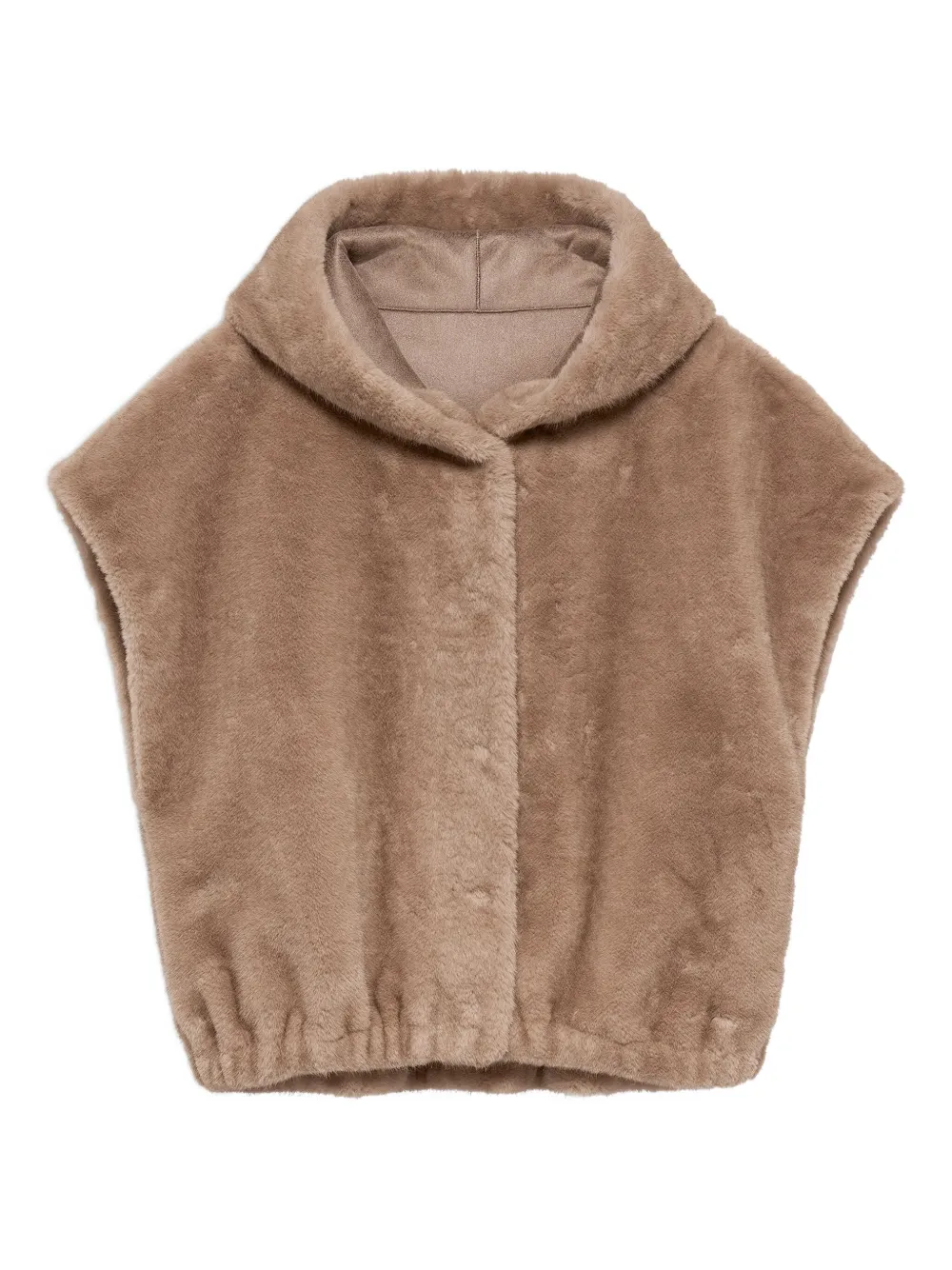 Studio Ar Hooded Faux-fur Gilet In Neutral