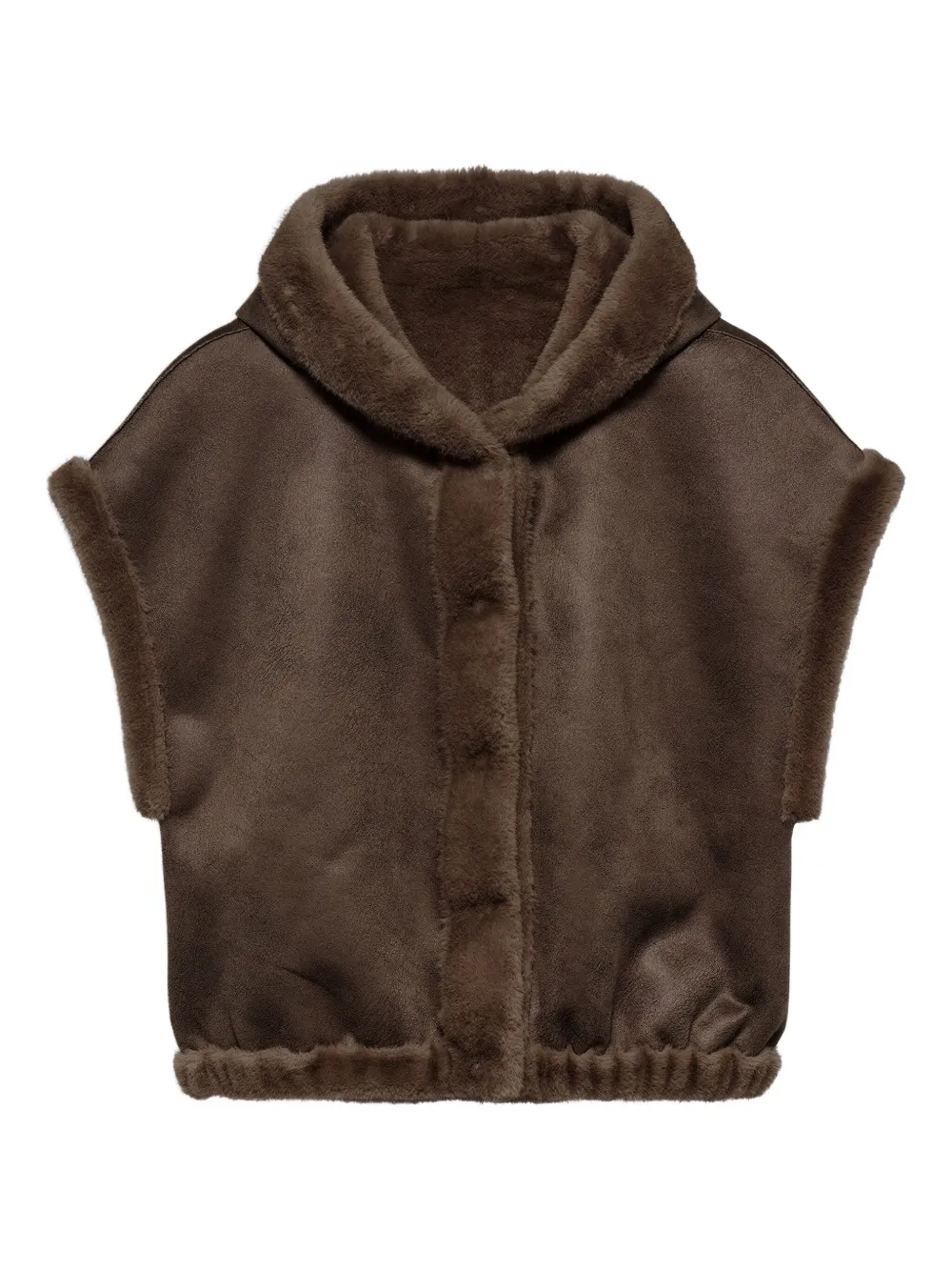 Studio Ar Olena Hooded Gilet In Brown