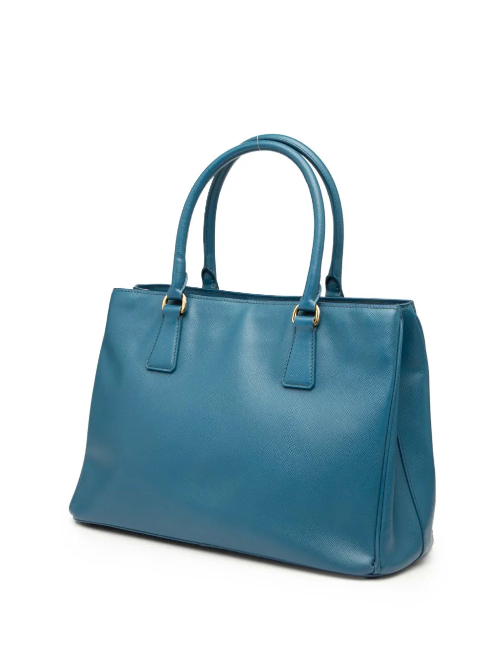 Pre-owned Prada 2000-2025 Medium Saffiano Lux Galleria Satchel In Blue