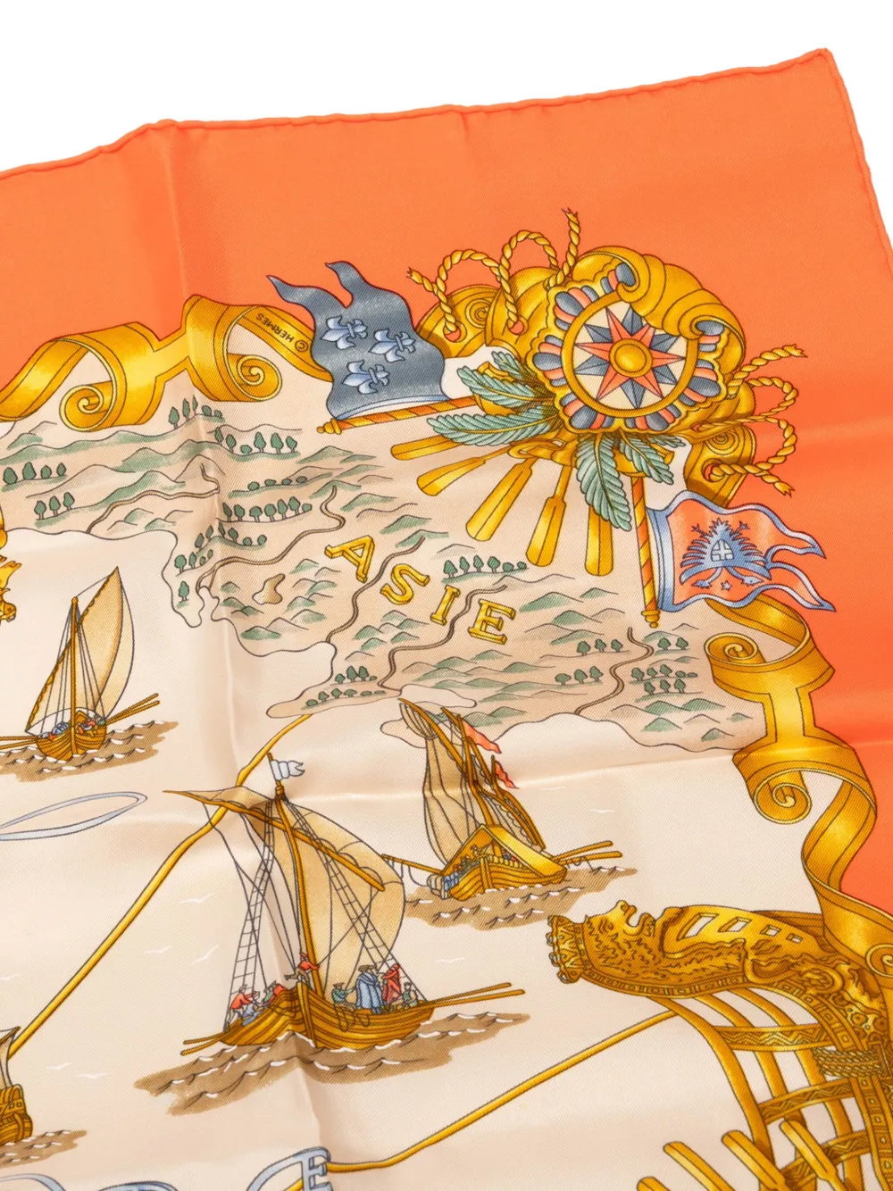 Pre-owned Hermes 2000-2025 Voiles De Lumiere Silk Scarf Scarves In White