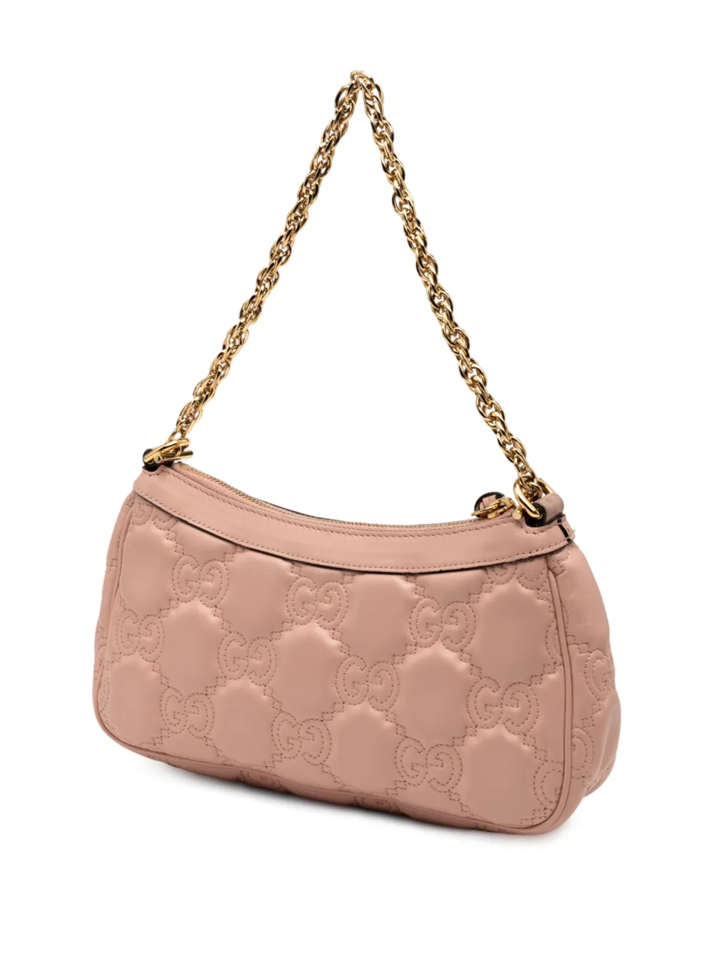 Pre-owned Gucci 2016-2025 Small Gg Matelasse Leather Satchel In Pink