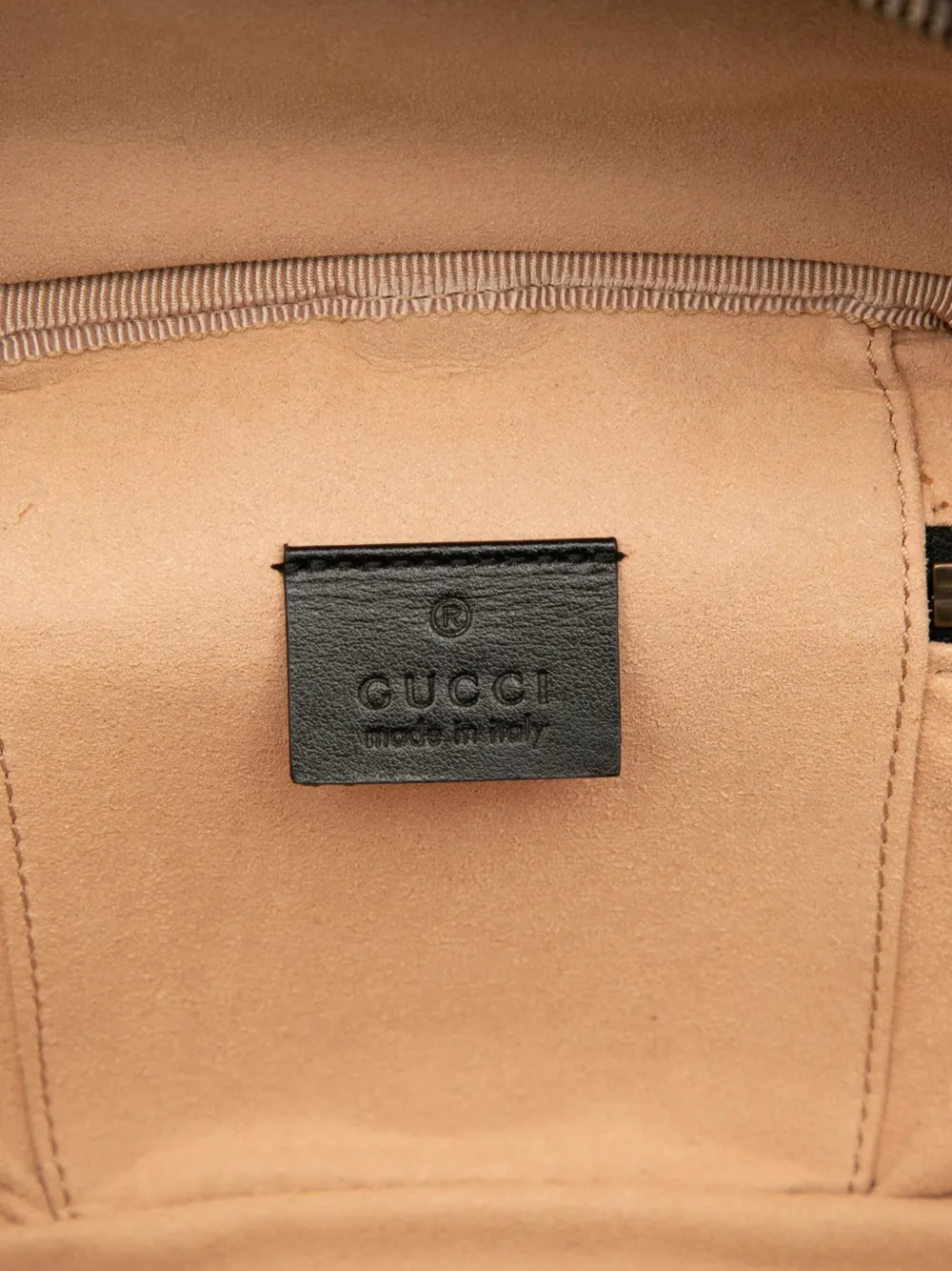 Pre-owned Gucci 2016-2025 Mini Gg Marmont Matelasse Leather Round Backpack In Black