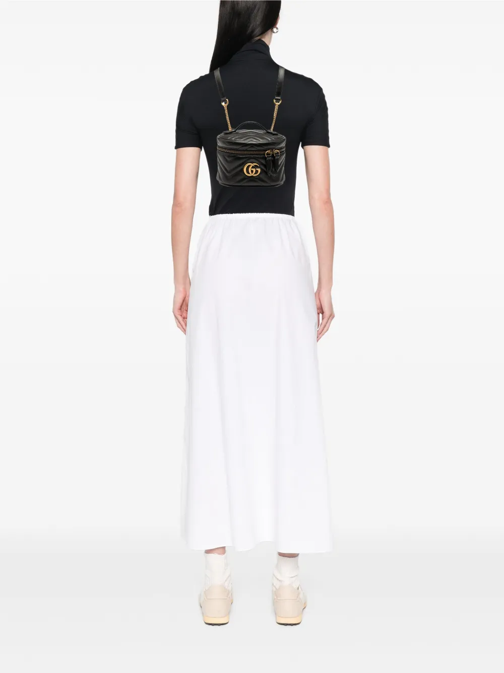 Gucci Pre-Owned mini sac à dos arrondi en cuir matelassé à motif GG Marmont (2016-2025) | Homme | Image 2