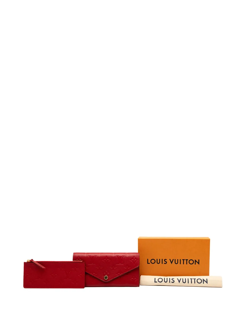 Pre-owned Louis Vuitton 2017 Monogram Empreinte Portefeuille Josephine Wallet Long Wallets In Red