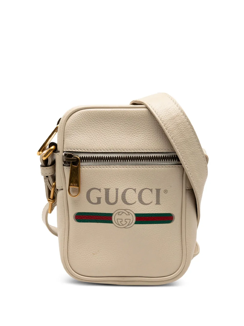 Gucci Pre-Owned 2000-2015 ミニ グレインカーフ ロゴ ショルダーバッグ - ホワイト