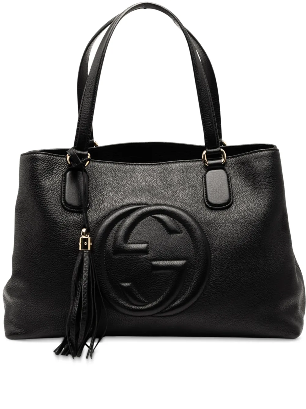 Pre-owned Gucci 2000-2015 Medium Leather Soho Working Satchel In Black