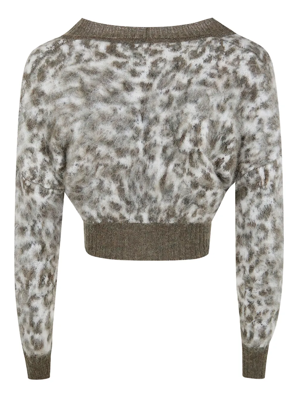  D.exterior Button Animal-pattern Cardigan - White 