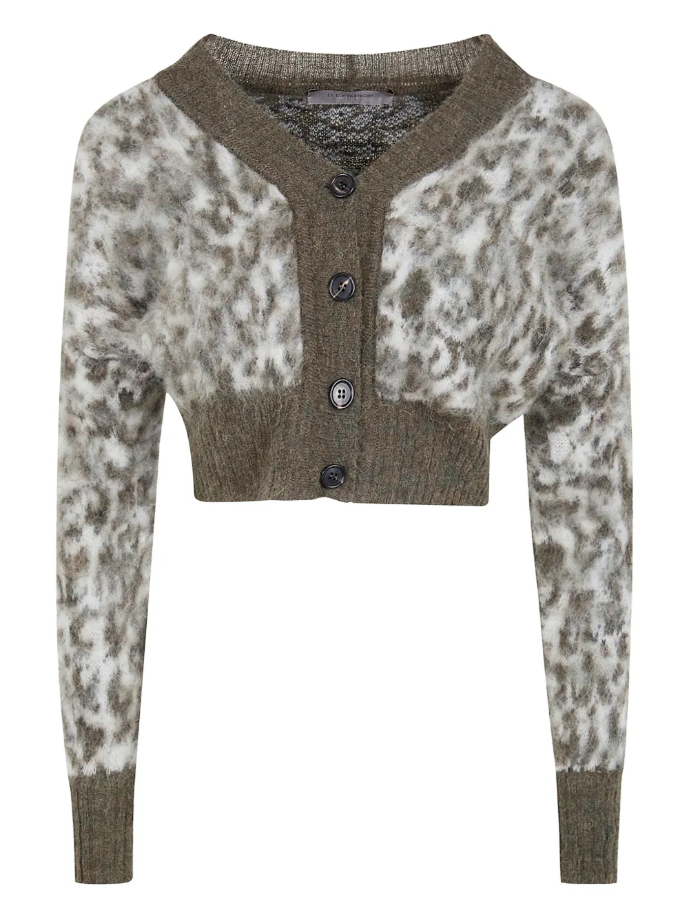 D Exterior Button Animal-pattern Cardigan In Multi