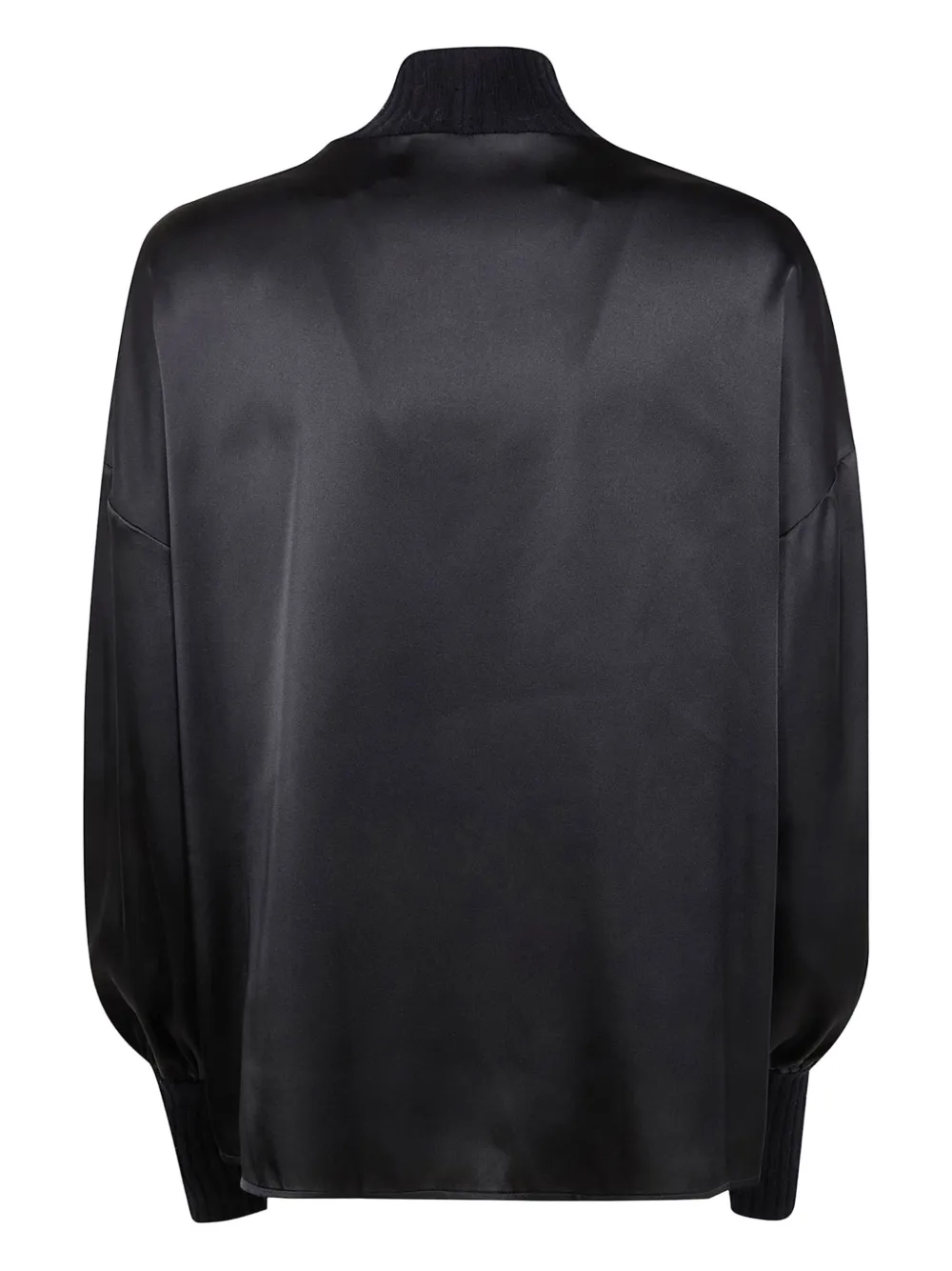 D Exterior High-neck Blouse In Black