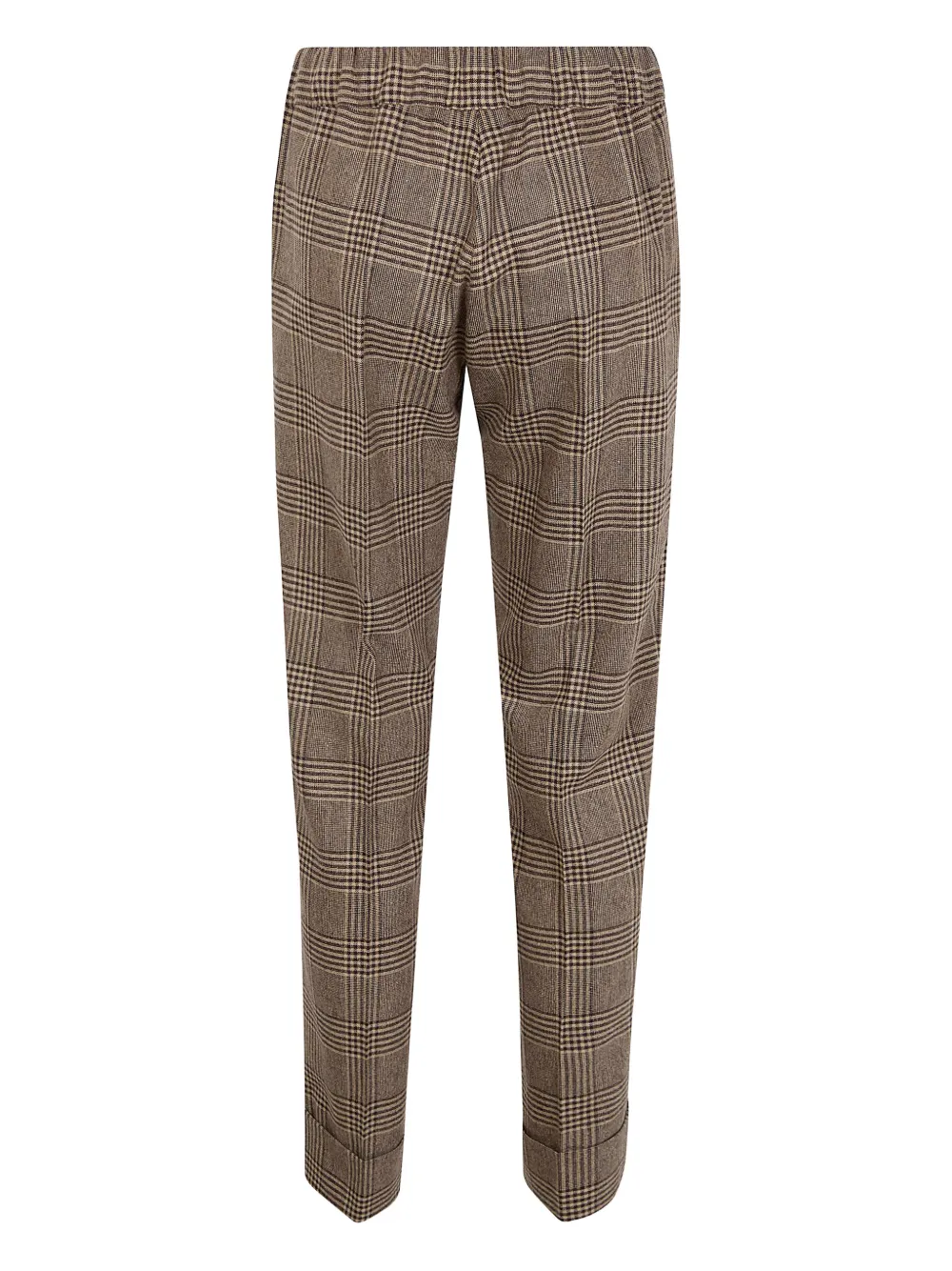 D Exterior Plaid-pattern Trousers In Brown