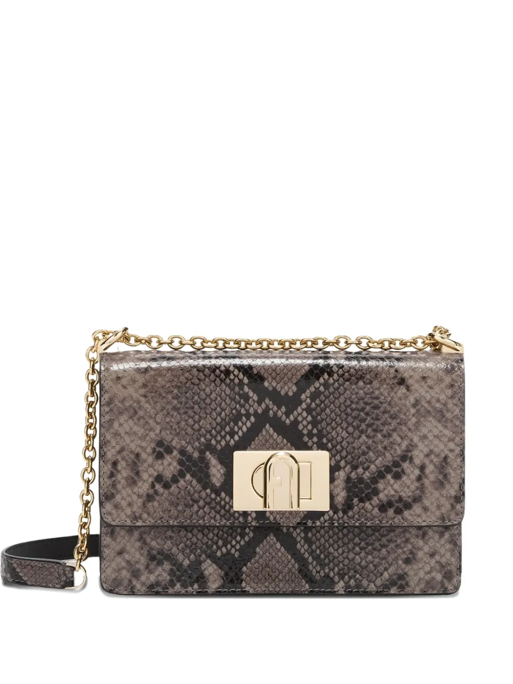 Furla mini 1927 animal-print cross body bag - Grey