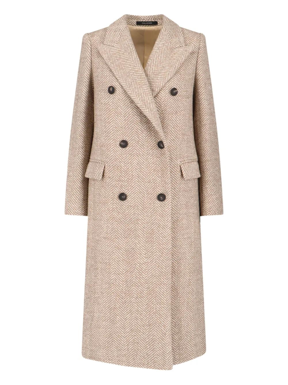 Tagliatore Jole Double-breasted Belted Coat In Neutral