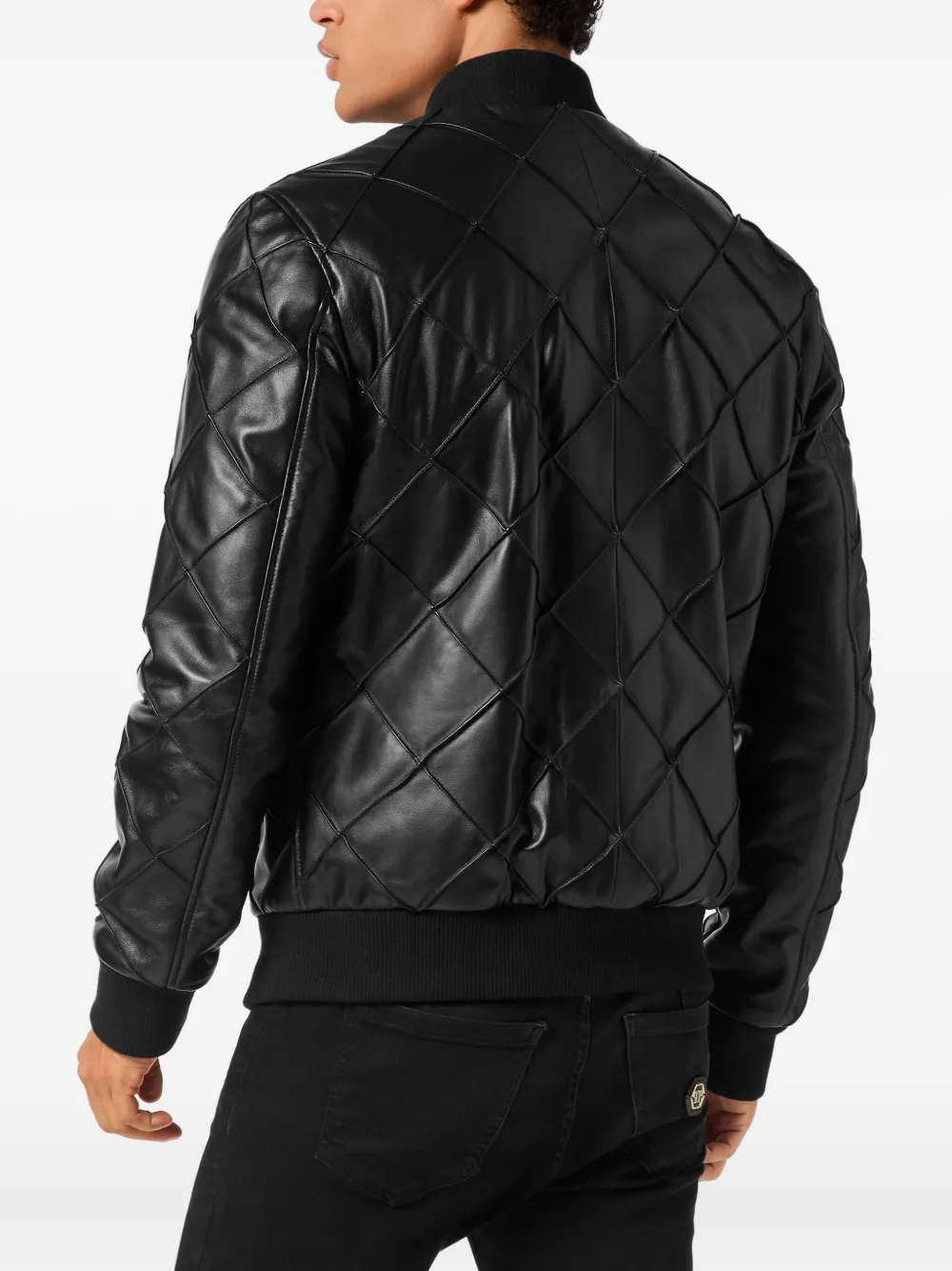 Philipp Plein Gewatteerd jack met rits Zwart