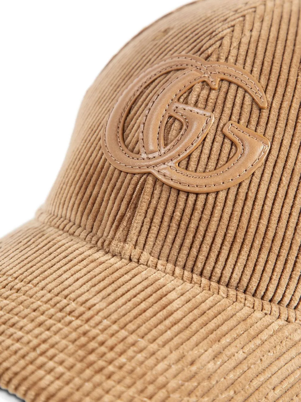 Gucci Ribfluwelen honkbalpet met logo Beige