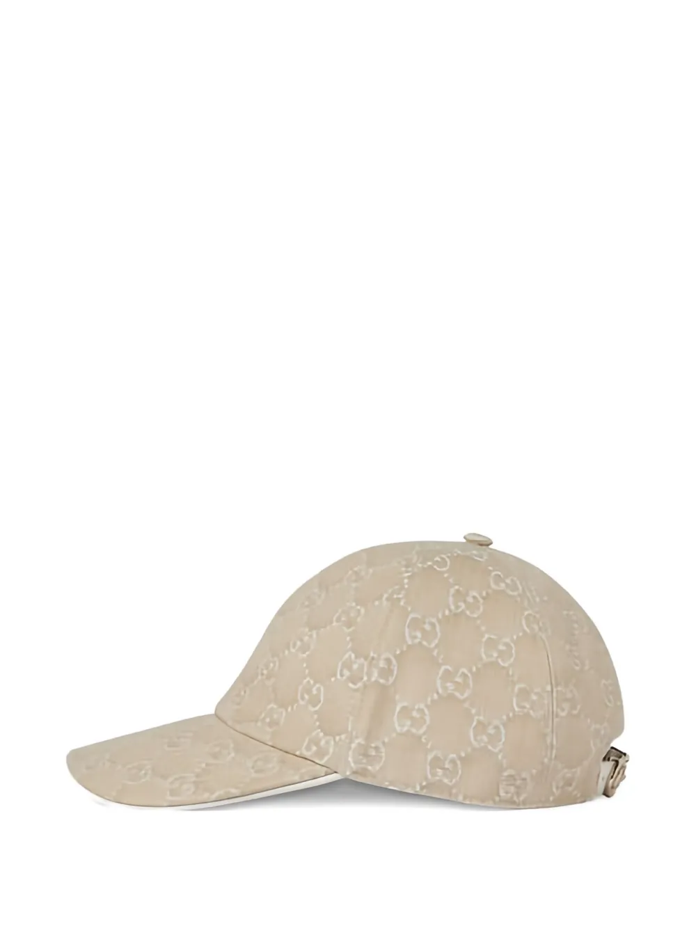 Gucci Gg Denim Baseball Hat With Horsebit In Gray