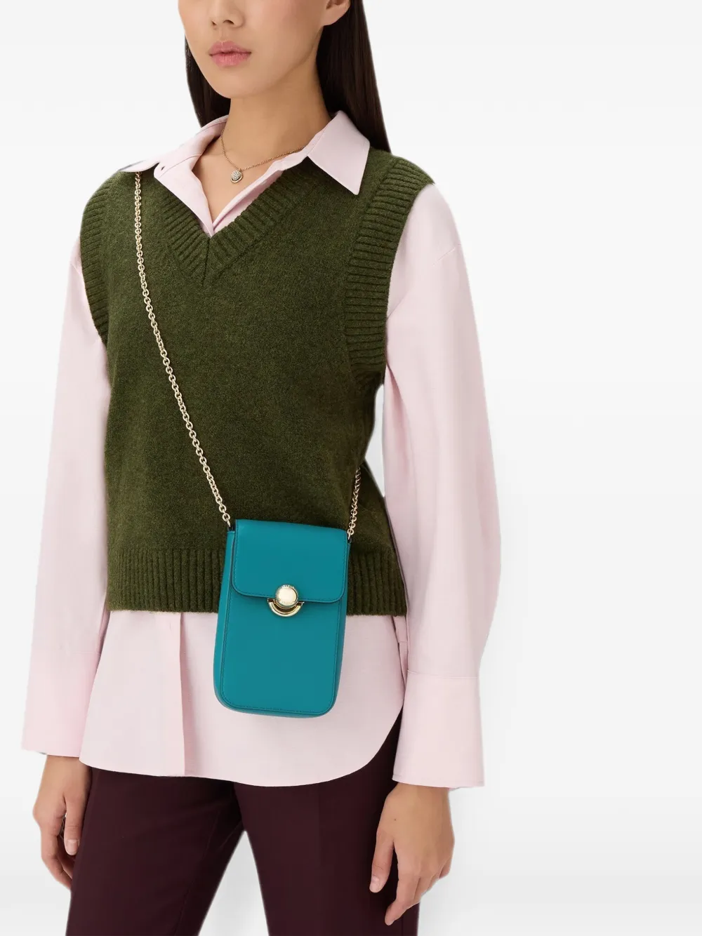 Furla Signature Sphere verticale crossbodytas Blauw