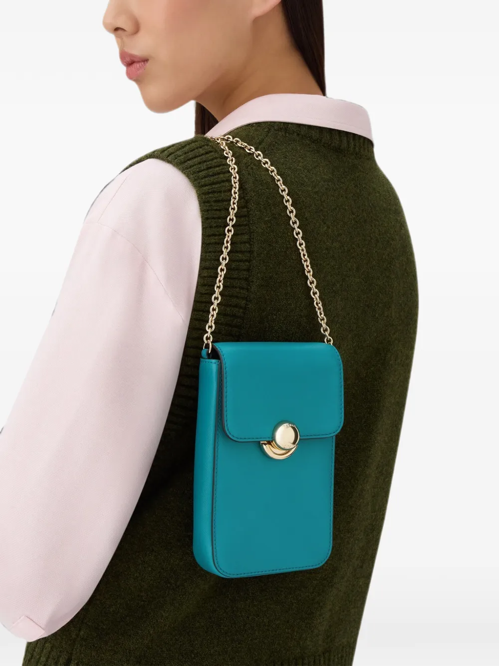 Furla Signature Sphere verticale crossbodytas Blauw