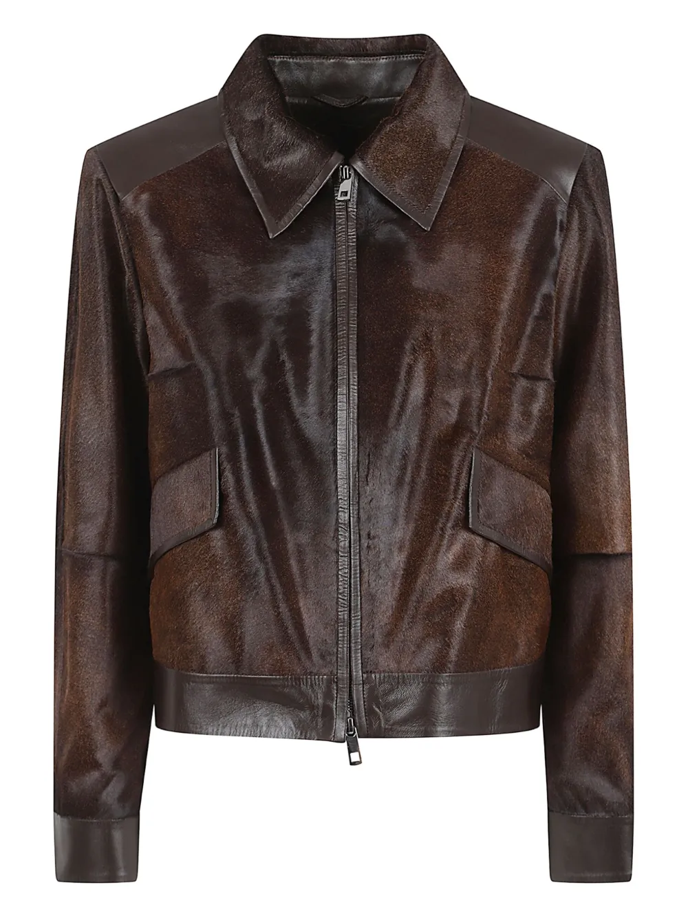Desa 1972 Giacca in pelle con zip - Marrone
