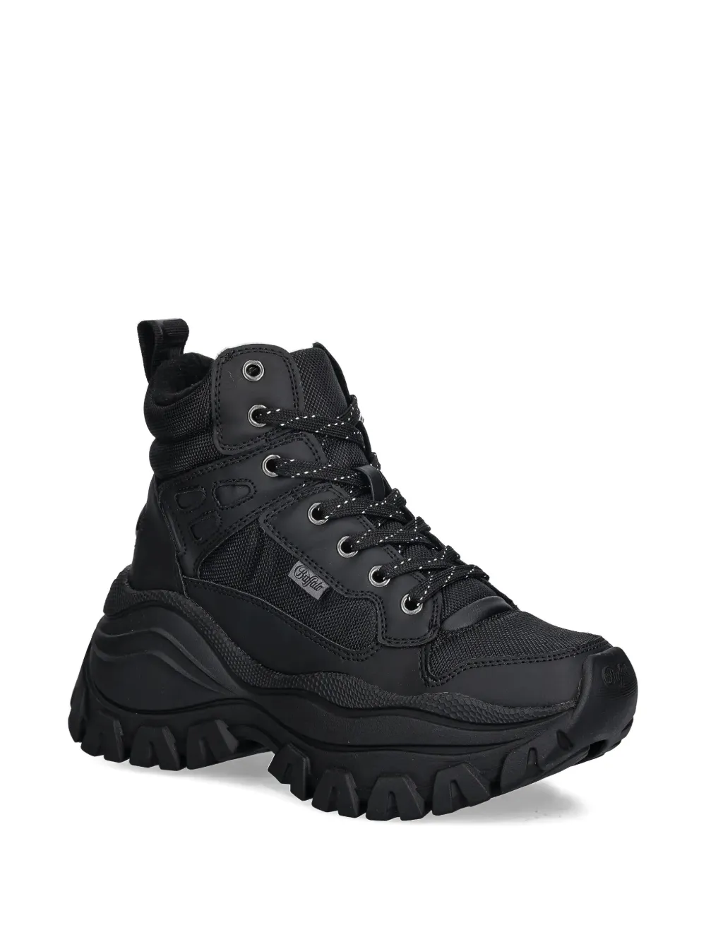 Buffalo Lola Zip Lace-up Sneakers In Black