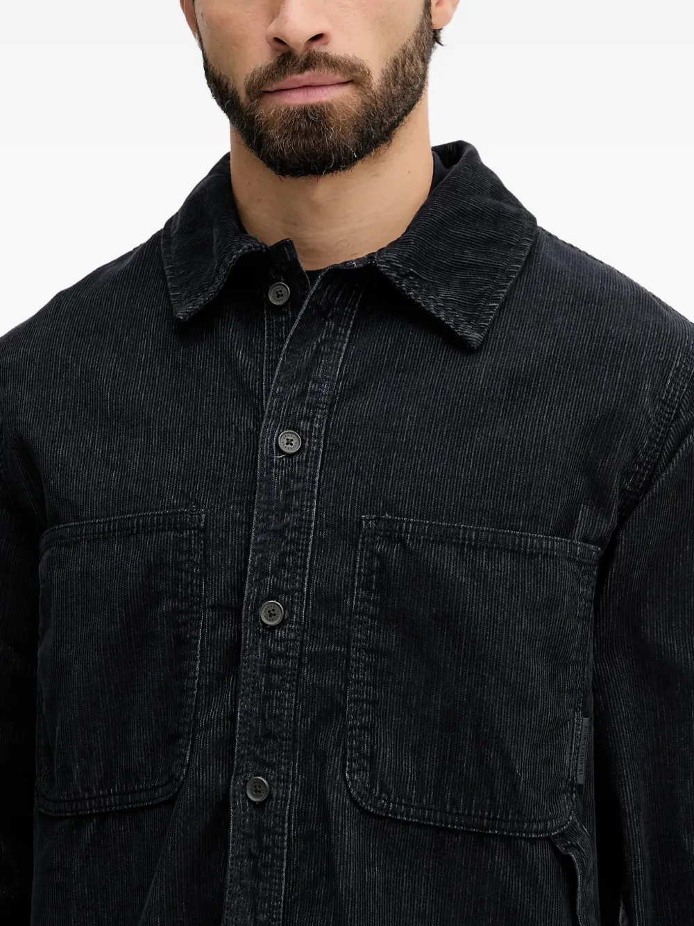 Armani Exchange Ribfluwelen overhemd Zwart
