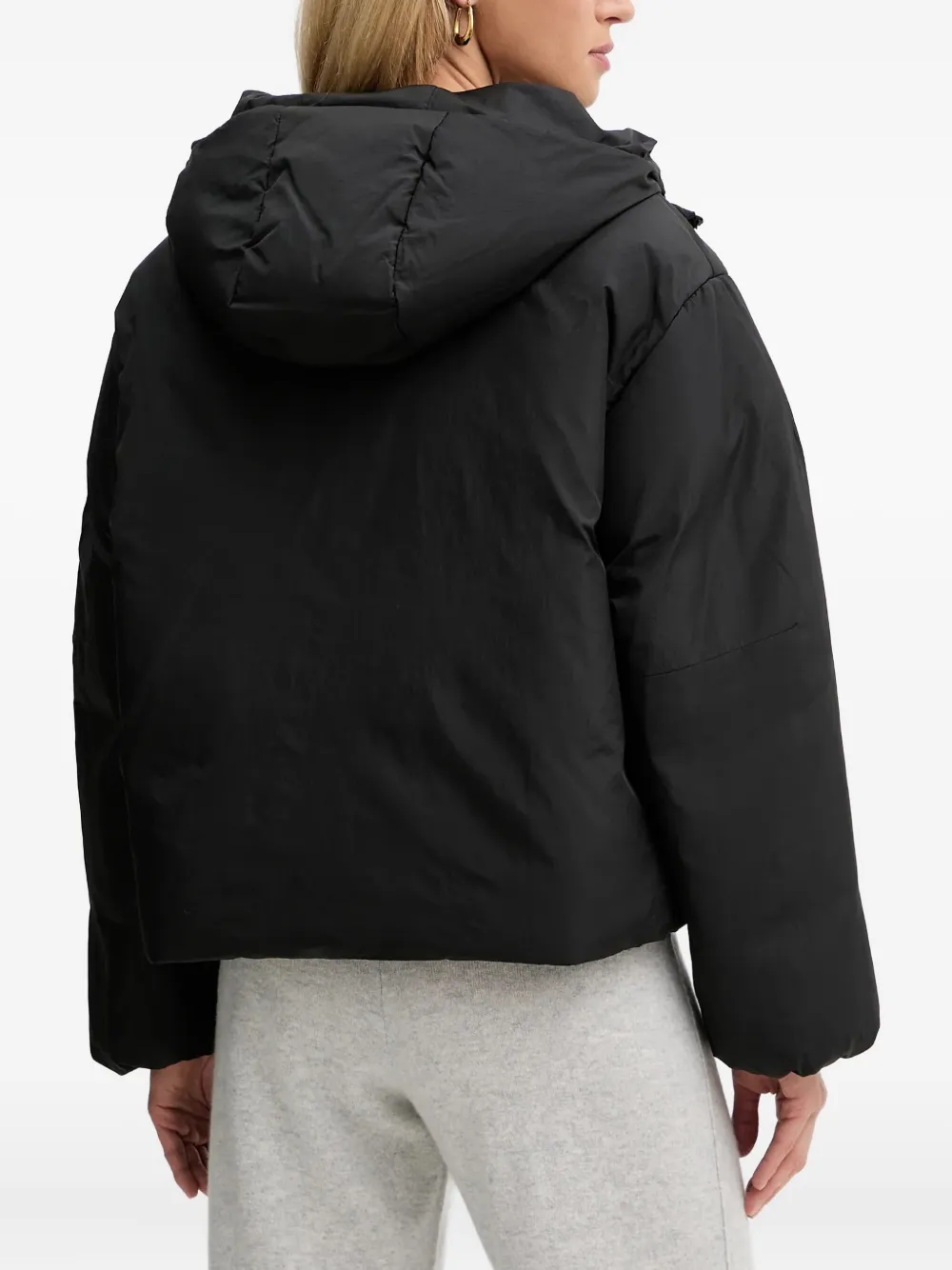 BOSS Paffia jack met capuchon en knopen Zwart