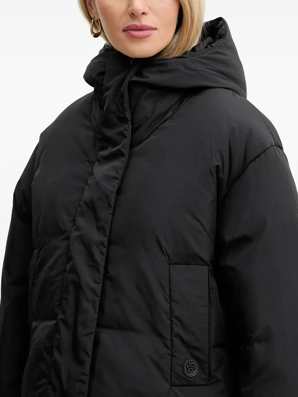 BOSS Paffia jack met capuchon en knopen Zwart