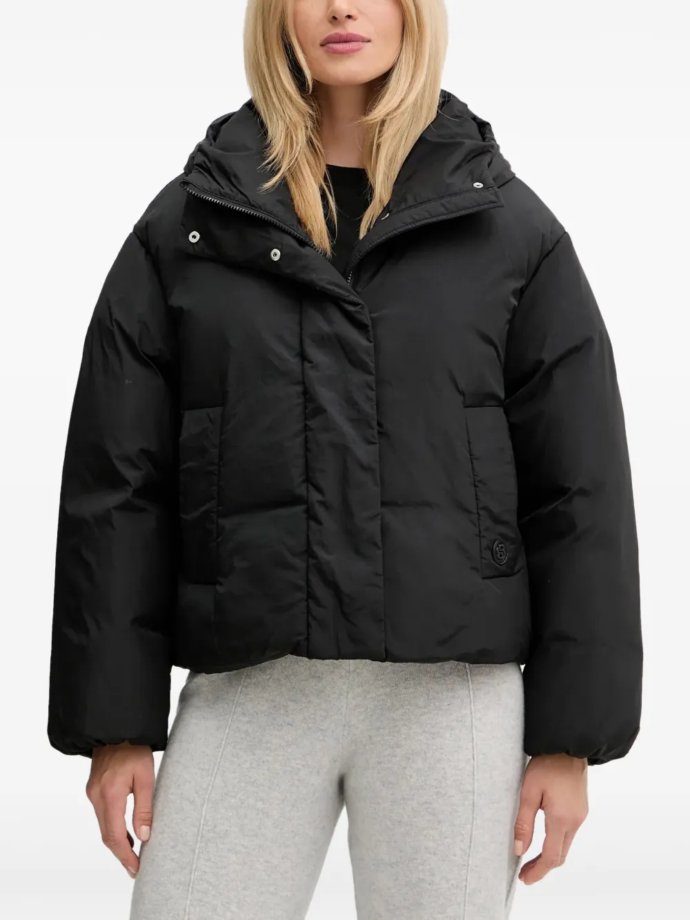 BOSS Paffia hooded button jacket | Black | Image 1