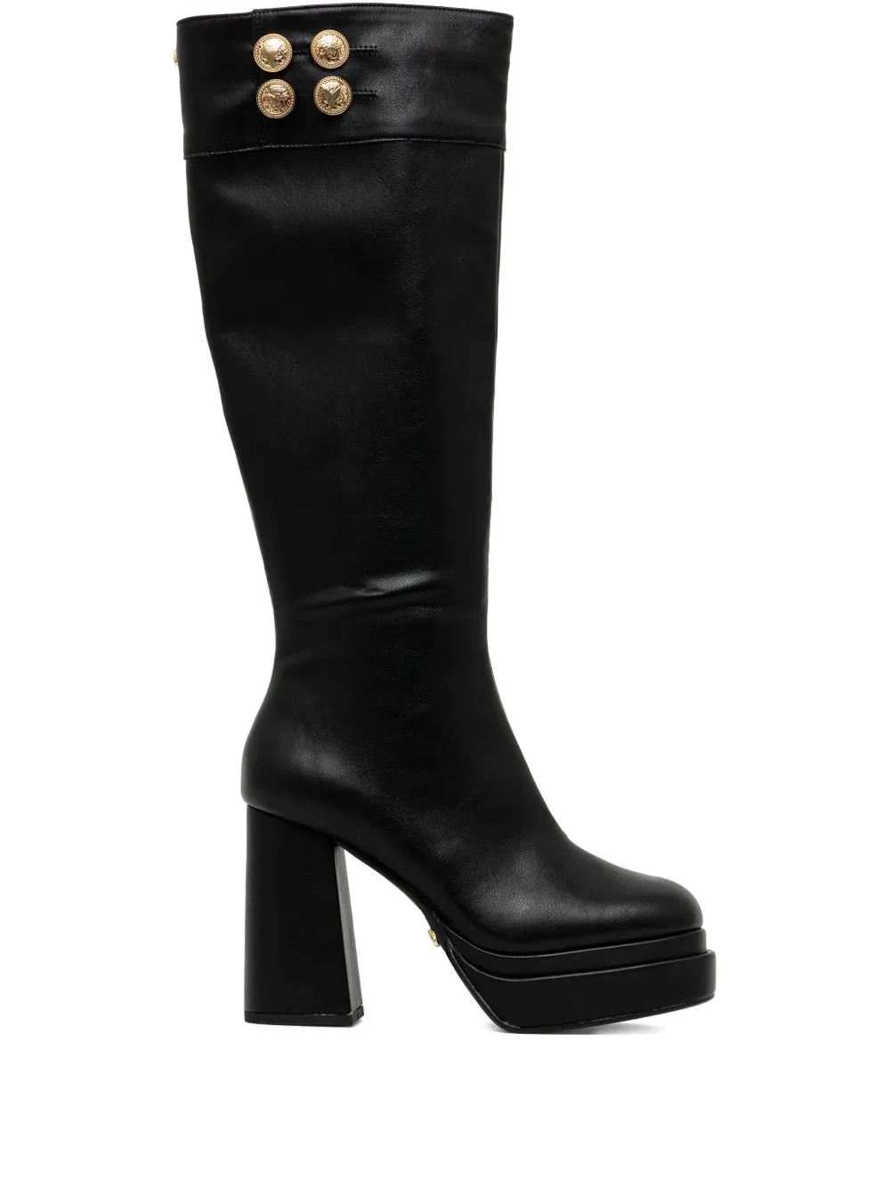 Buffalo 110mm May platform button boots | Black | Image 1