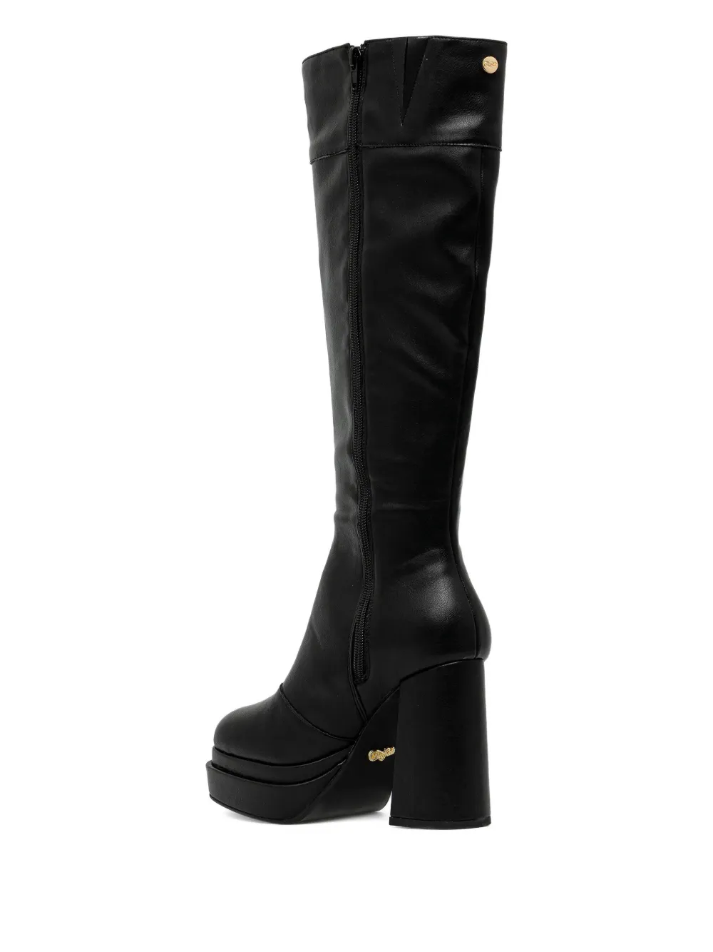 Buffalo 110mm May Platform Button Boots In Black