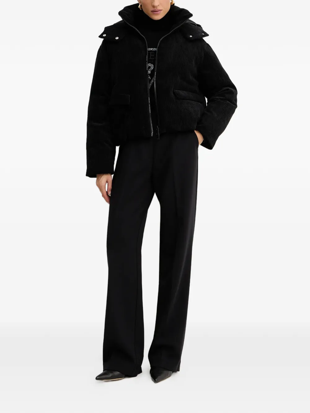  Armani Exchange Corduroy Hooded Jacket - Black 