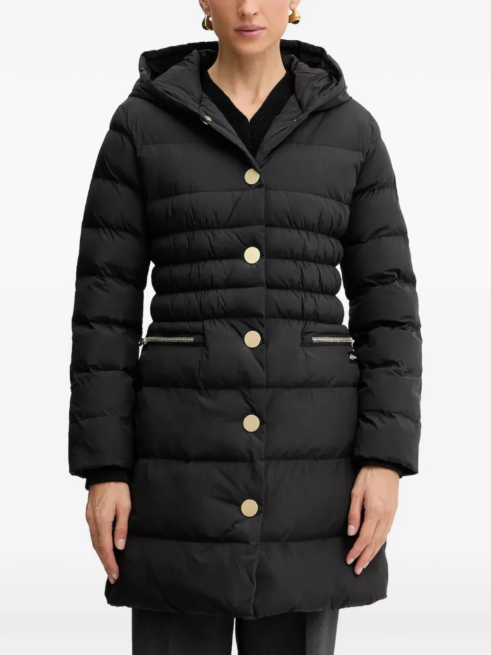 Armani Exchange hooded buttoned puffer jacket - Nero