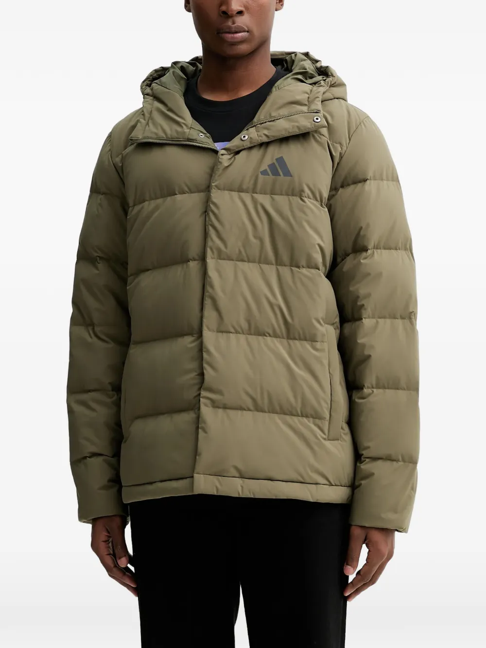 adidas hooded padded jacket | Green | Image 1