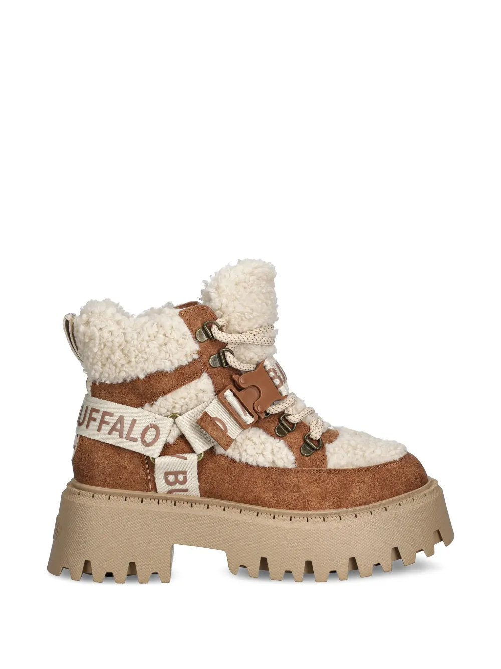 Buffalo Aspen COM faux-shearling buckle-fastening boots - Marron