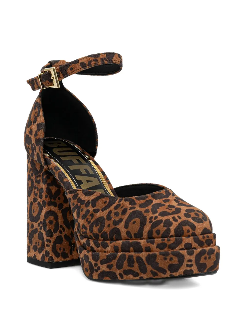 Buffalo 110mm May Dorsay Platform Ankle-strap Pumps In Brown