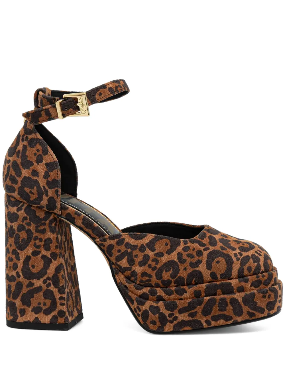 Buffalo 110mm May Dorsay platform ankle-strap pumps | Brown | Image 1