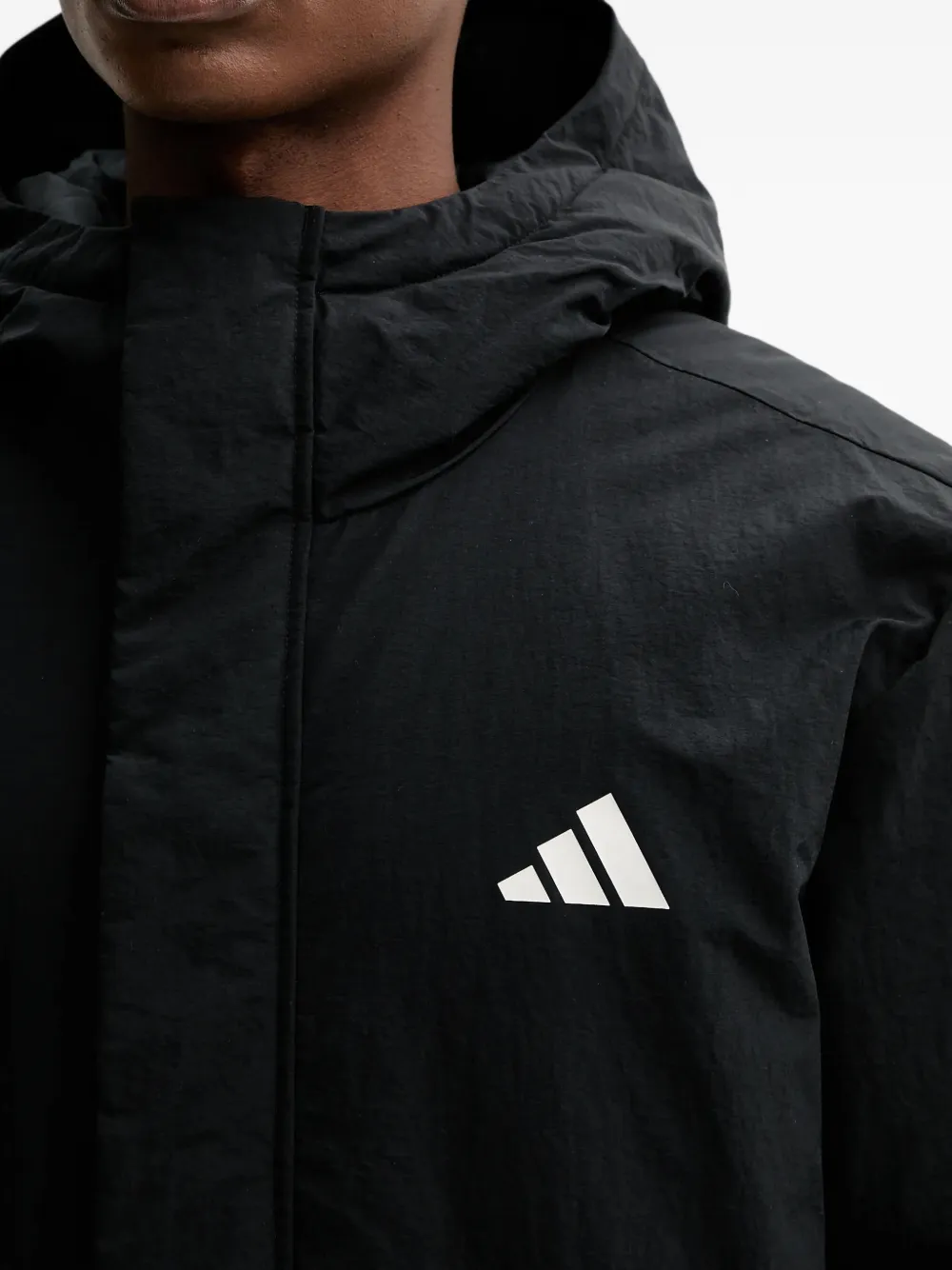 adidas Jack met capuchon en drie strepen Zwart