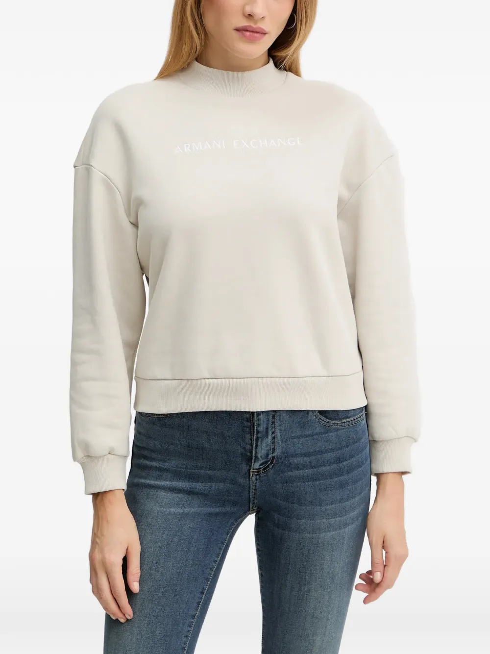 Armani Exchange high-neck logo sweatshirt - Toni neutri