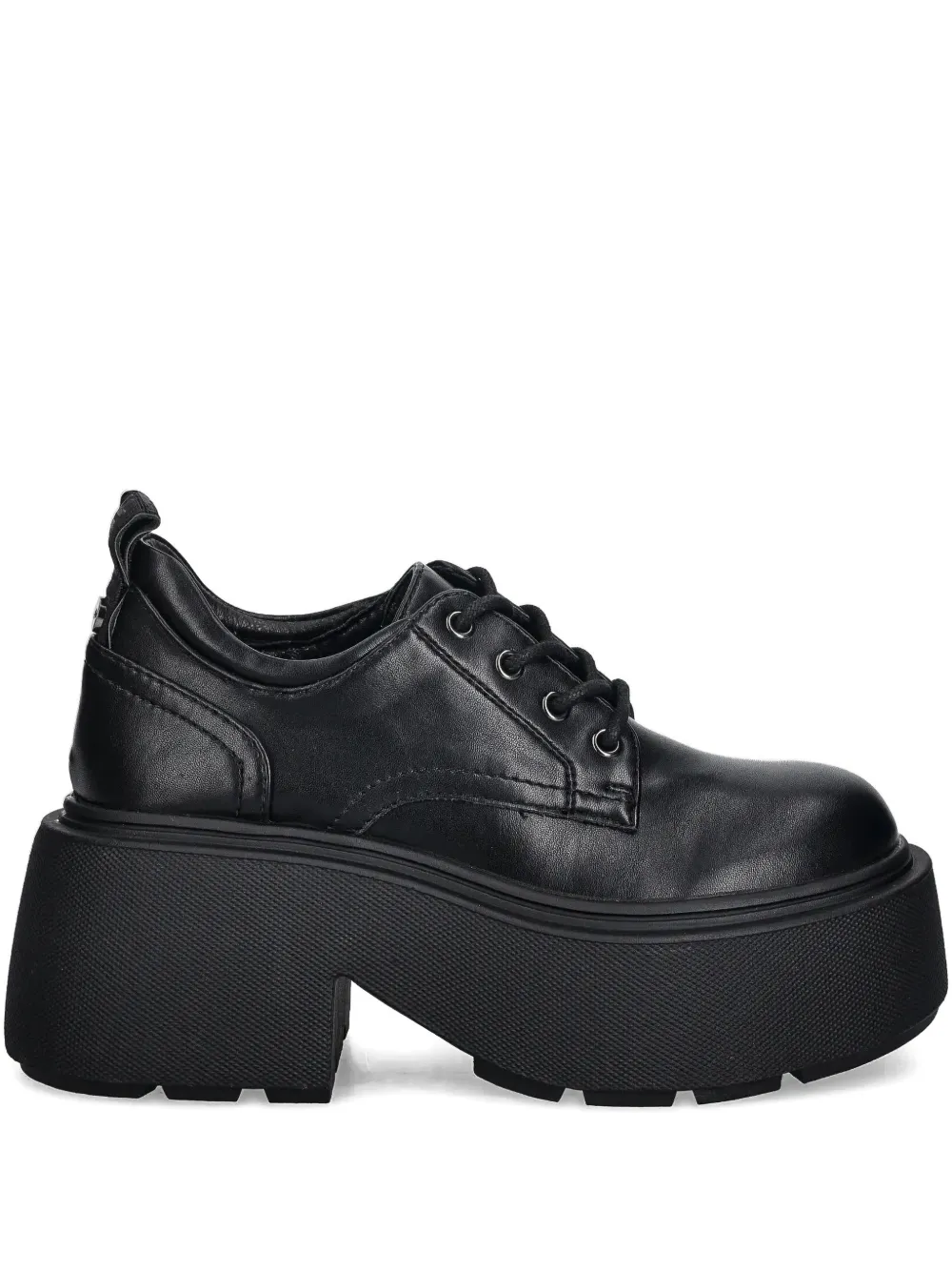 Buffalo 90mm Vicious Platform Lace-up Loafers In Black