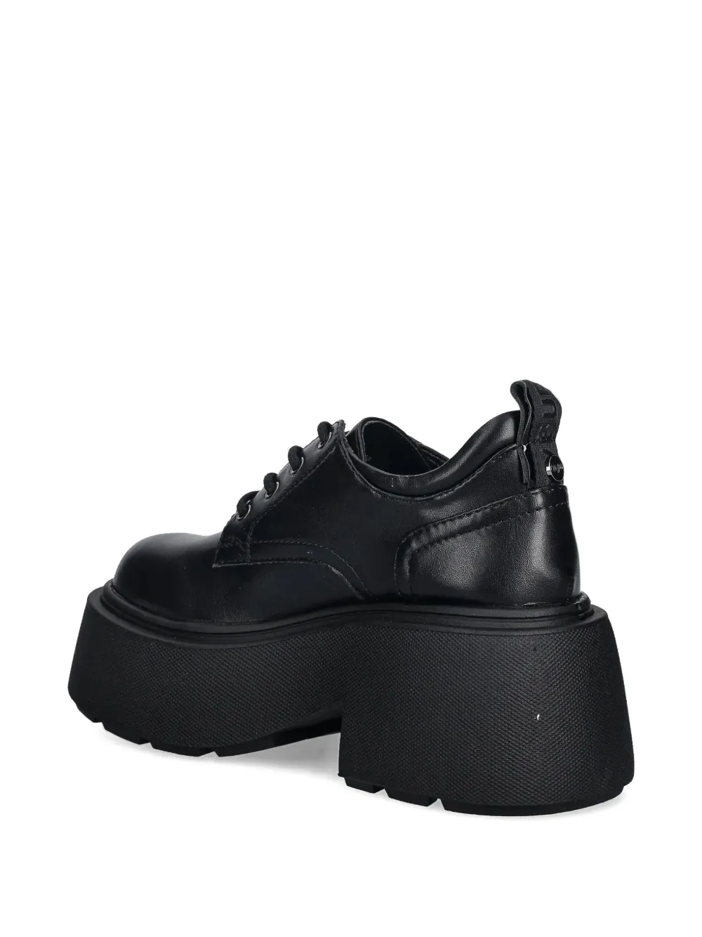 Buffalo 90mm Vicious Platform Lace-up Loafers In Black