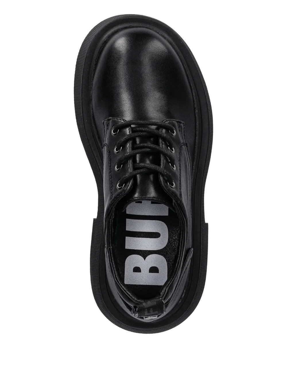 Buffalo 90mm Vicious Platform Lace-up Loafers In Black
